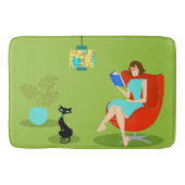 Tapis De Bain Retro Lecture Femme Bath Mat (Devant)