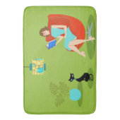 Tapis De Bain Retro Lecture Femme Bath Mat (devant Vertical)