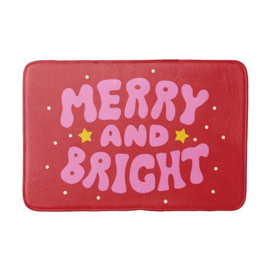 Tapis De Bain Retro Merry et Bright Holiday Design (Devant)