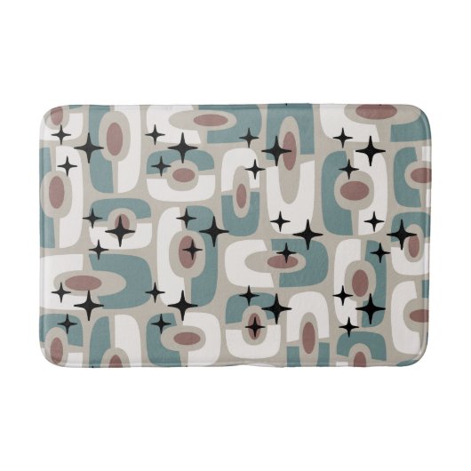 Tapis De Bain Retro Mid Century Modern Cosmic Abstract Pattern (Devant)