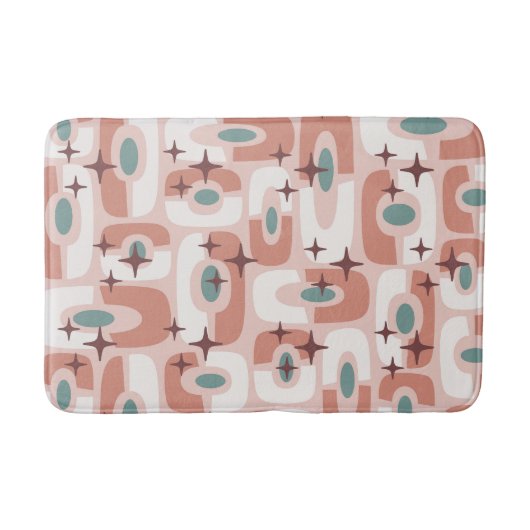 Tapis De Bain Retro Mid Century Modern Cosmic Abstract Pattern (Devant)