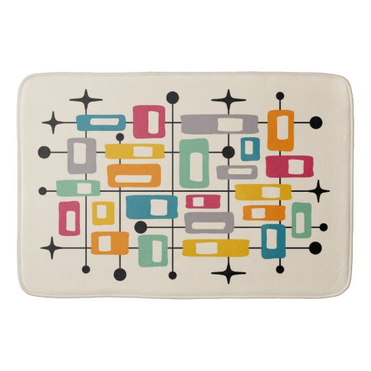 Tapis De Bain Retro Mid-Century Moderne Abstrait (Devant)