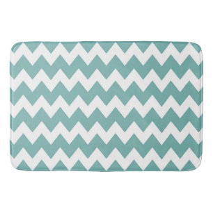 Tapis De Bain Rétro motif de zigzag moderne coloré turquoise d