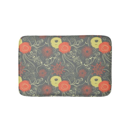 Tapis De Bain Rétro motif floral 2 (Devant)