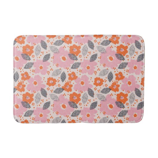 Tapis De Bain Rétro motif floral mignon (Devant)