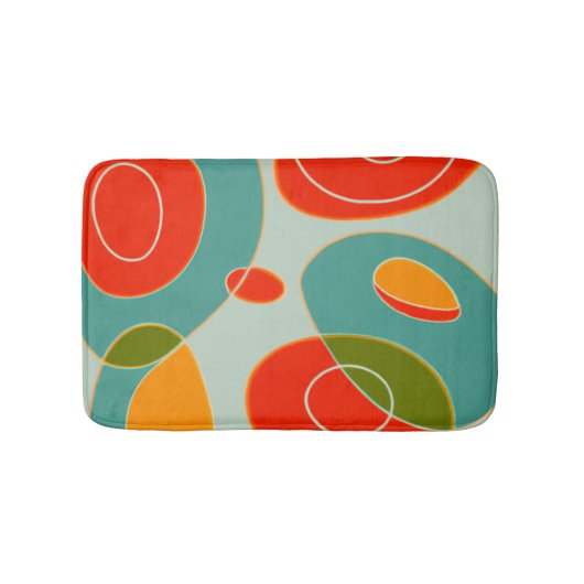 Tapis De Bain Rétro Multicolore (Devant)