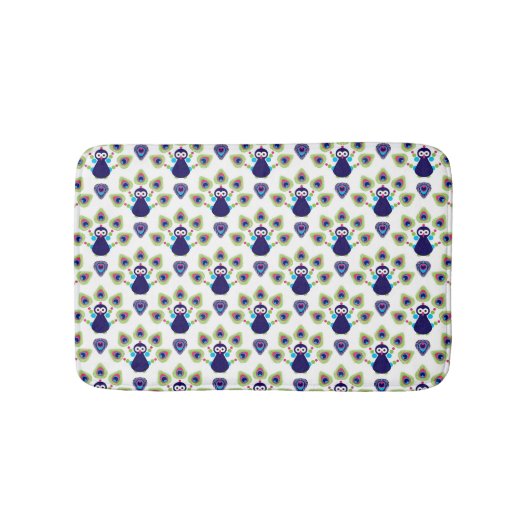 Tapis De Bain rétro paon exotique de l'Inde (Devant)