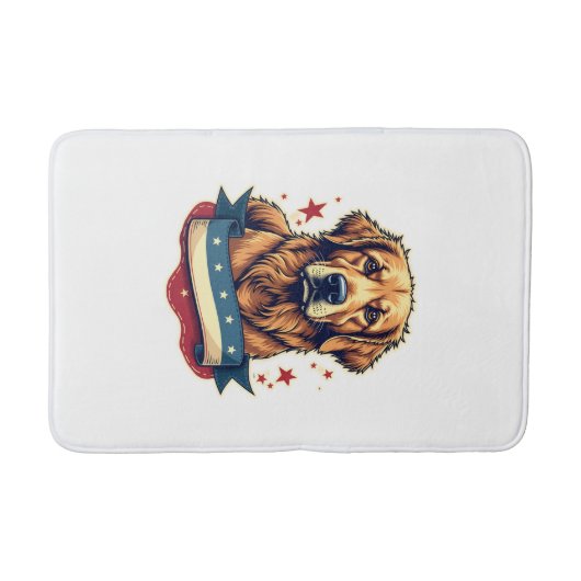 Tapis De Bain Retro Patriotic Golden Retriever Engraving Tee 4 (Devant)