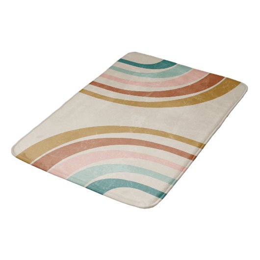 Tapis De Bain Retro Rainbow Bath Mat (Angle)