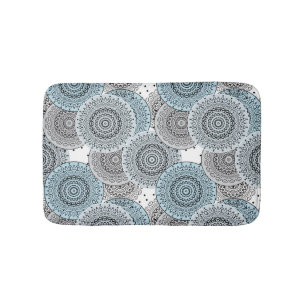Tapis De Bain Rétro, rétro motif, bleu et gris, élégant