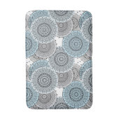 Tapis De Bain Rétro, rétro motif, bleu et gris, élégant (Devant (Vertical))