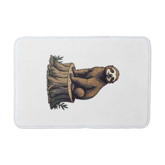 Tapis De Bain Retro Sloth Engraving Wildlife Shirt (3) (Devant)