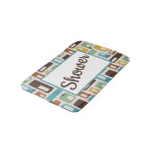 Tapis De Bain Retro-Style Atomic Capsules Pattern Customizable (Angle)