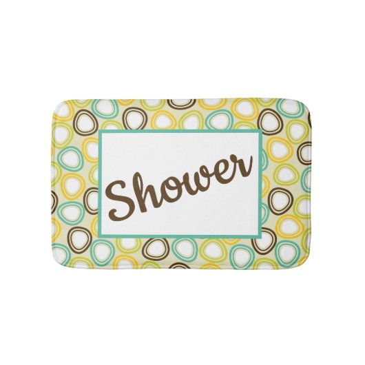 Tapis De Bain Retro-Style Circle Pattern Customizable (Devant)