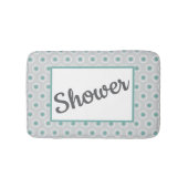 Tapis De Bain Retro-Style Gray Aqua Circle Pattern Customizable (Devant)
