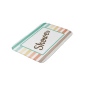 Tapis De Bain Retro-Style Stripe Pattern Customizable (Angle)