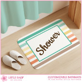 Tapis De Bain Retro-Style Stripe Pattern Customizable