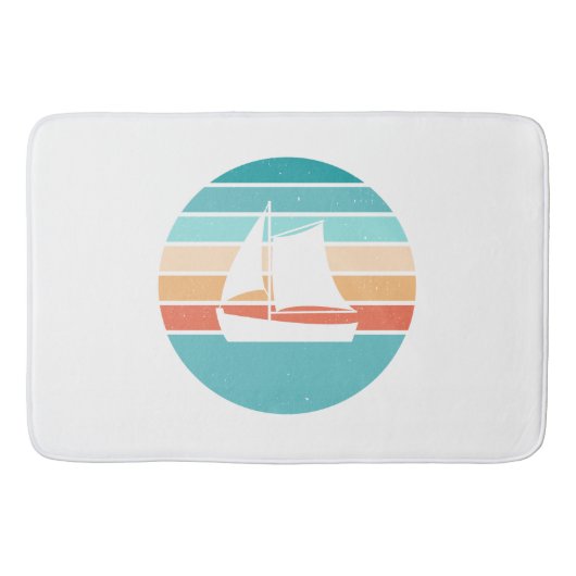 Tapis De Bain Retro Sunset Effet Perdu + Voilier (Devant)
