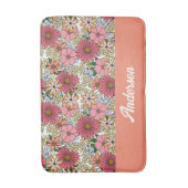 Tapis De Bain Retro Super Floral Daisy Boho (Devant (Vertical))
