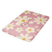 Tapis De Bain Retro super marguerite boho désert rose (Angle)