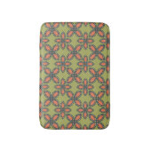 Tapis De Bain Retro Vert et Orange Abstrait motif floral (Devant (Vertical))