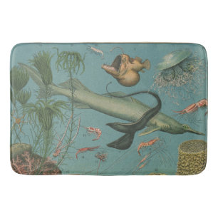 Tapis De Bain Retro vintage marine biologie océanique
