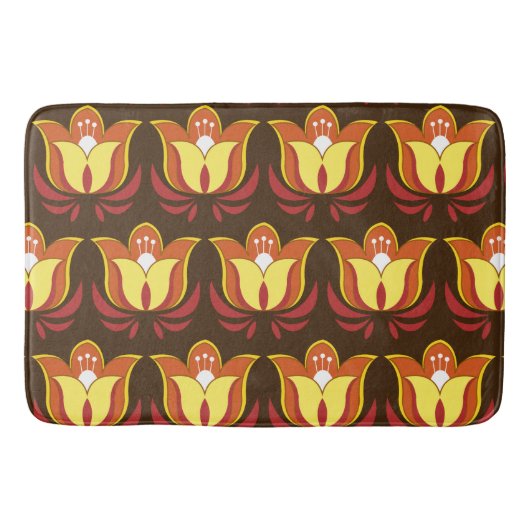 Tapis De Bain Rétros les années 70 fleurs super (Devant)