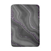 Tapis De Bain Rêve d'Parties scintillant d'Agate blanc gris-noir (Devant (Vertical))