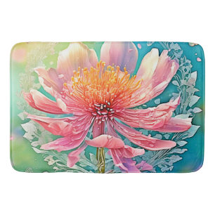 Tapis De Bain Rêve papillon rose en fleur