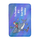 Tapis De Bain Rêver D'Un Grand Requin Blanc Drôle Noël (Devant (Vertical))
