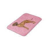 Tapis De Bain Rhodesian Ridgeback Chien Love Coeur Motif rose (Angle)