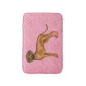 Tapis De Bain Rhodesian Ridgeback Chien Love Coeur Motif rose (Devant (Vertical))