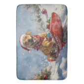 Tapis De Bain Rhodesian Ridgeback Dog dans Sledge Noël (devant Vertical)