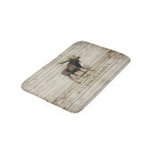 Tapis De Bain Rideau de douche en bois rustique avec nom de fami (Angle)