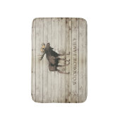 Tapis De Bain Rideau de douche en bois rustique avec nom de fami (Devant (Vertical))