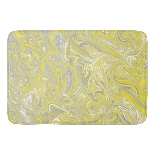 Tapis De Bain Rideau de douche gris et jaune vif (Devant)