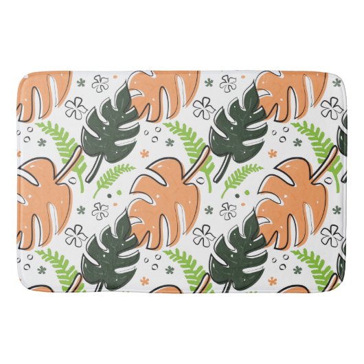Tapis De Bain rideau de douche tropicale feuille (Devant)