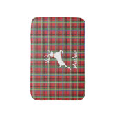Tapis De Bain Rinder sur rouge et vert Tartan Noël Plaid (Devant (Vertical))