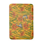 Tapis De Bain Robins et fleurs de lys, orange et vert (Devant (Vertical))