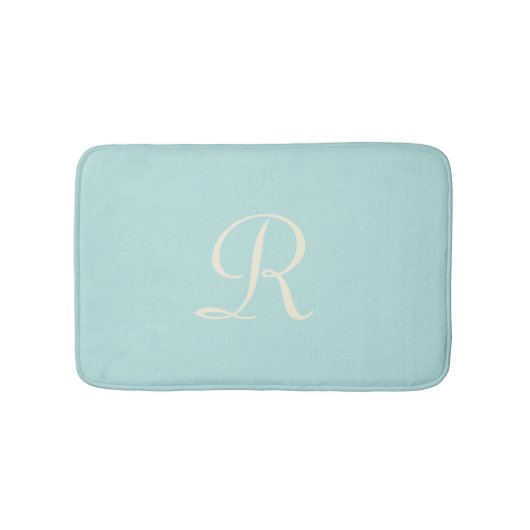 Tapis De Bain Robin's Oeuf Blue Monogrammed Plush Bath Mat (Devant)