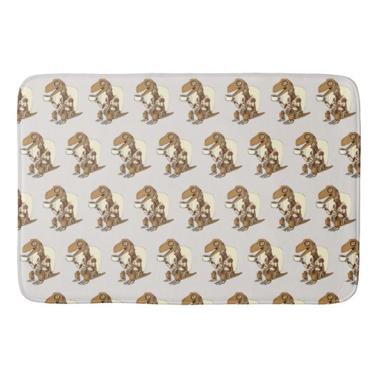 Tapis De Bain Robot dinosaur Drinking Coffee (Devant)