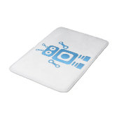 Tapis De Bain Robot rétro bleu (Angle)