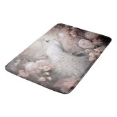 Tapis De Bain Rocher blanc romantique et Fleurs rose pâle (Angle)