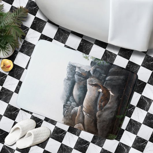 Tapis De Bain Rocks de vol de Bald Eagle