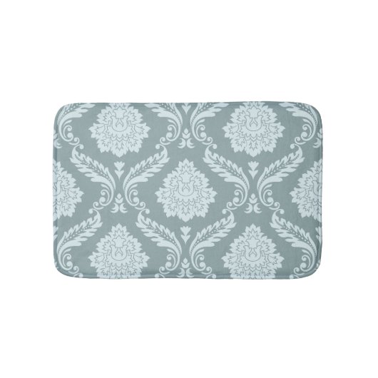 Tapis De Bain Rococo Damask Lg Pattern Duck Egg Blue+Teal (Devant)