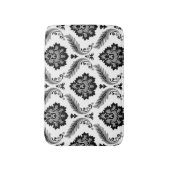 Tapis De Bain Rococo Damask Lg Pattern Grey Black White (Devant (Vertical))