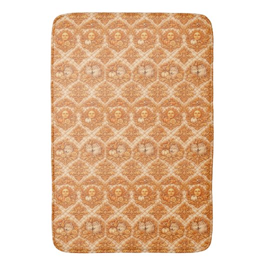 Tapis De Bain Rococo Revival Damask Nature Pattern (devant Vertical)
