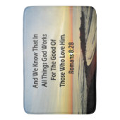 TAPIS DE BAIN ROMAINS DU SOLEIL 8:28 SCRIPTURE VERSE (devant Vertical)