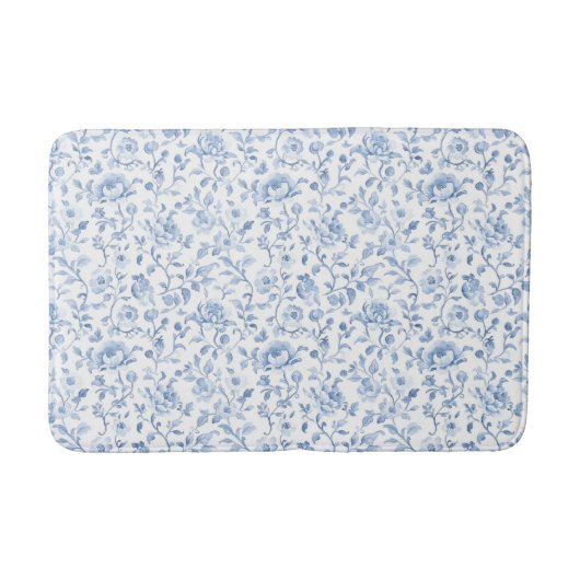 Tapis De Bain Romantic Blue White Floral  (Devant)