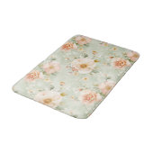 Tapis De Bain Romantic Peach Mint Pretty Roses Floral (Angle)